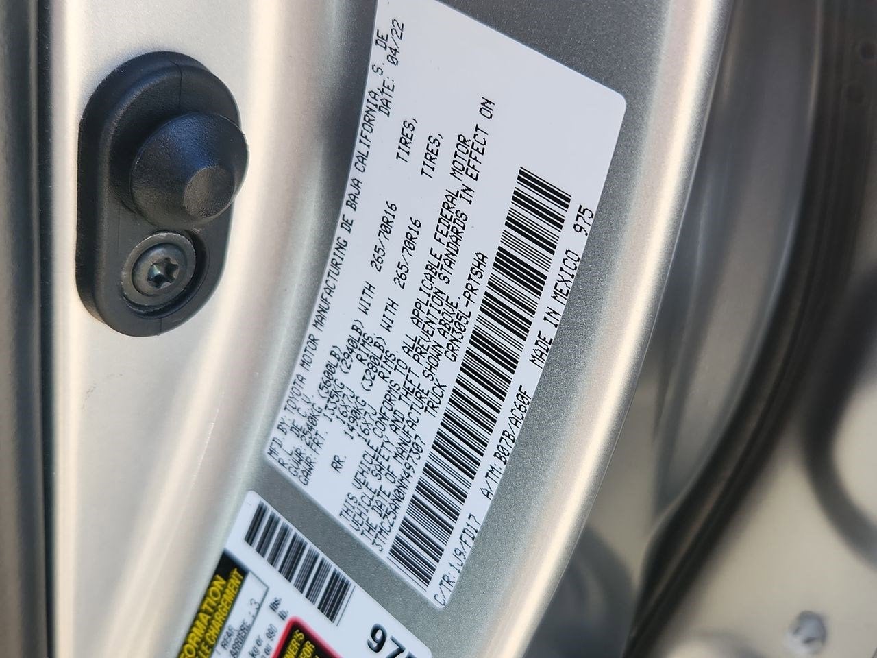 2022 Toyota Tacoma 4WD SR