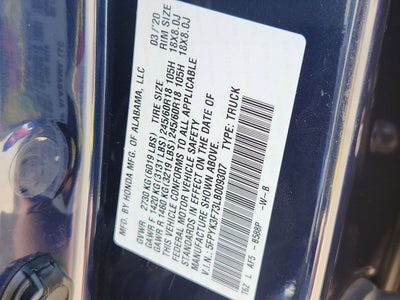2020 Honda Ridgeline RTL-E