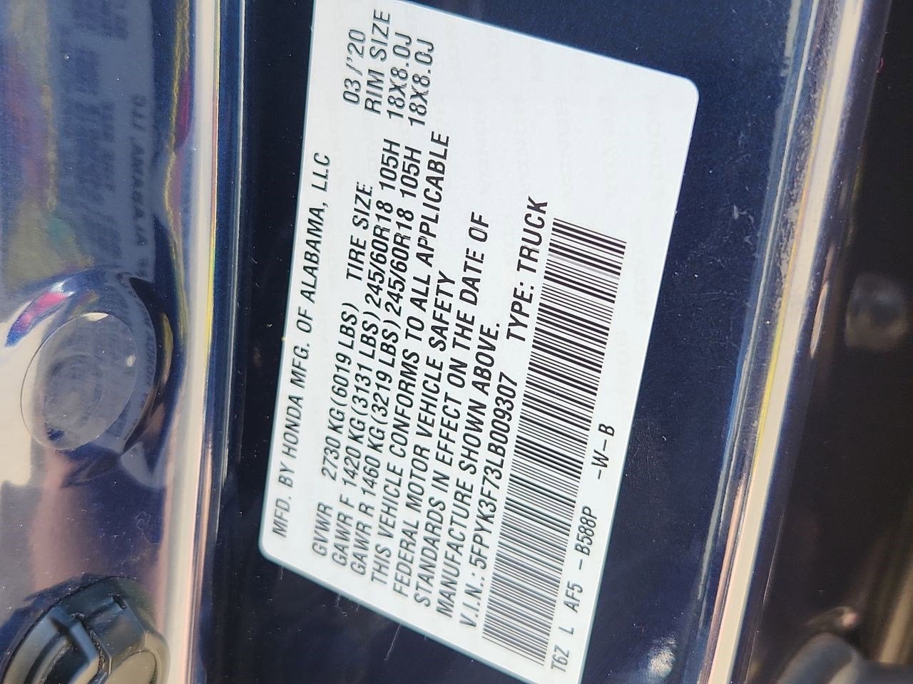 2020 Honda Ridgeline RTL-E