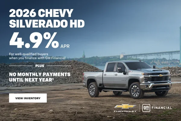 2026 Chevy Silverado HD. 4.9% APR For well-qualified buyers
